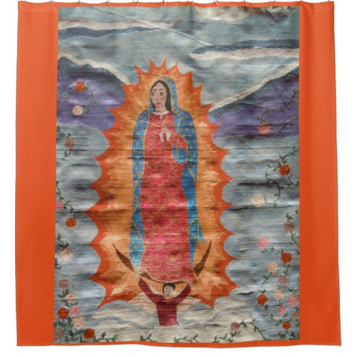 Our Lady of Guadalupe Papyrus Version Shower Curtain