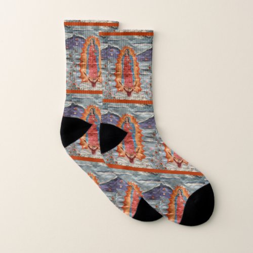 Our Lady of Guadalupe Papyrus Version Socks