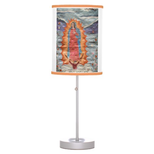 Our Lady of Guadalupe Papyrus Version Table Lamp