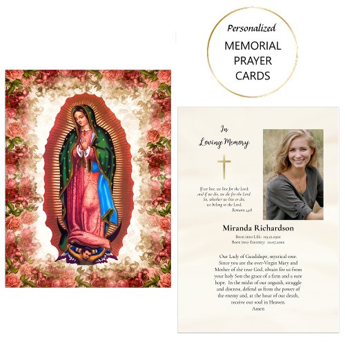 Our Lady of Guadalupe Photo Memorial Prayer Card