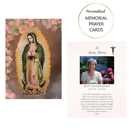 Our Lady of Guadalupe Photo Memorial Prayer Card