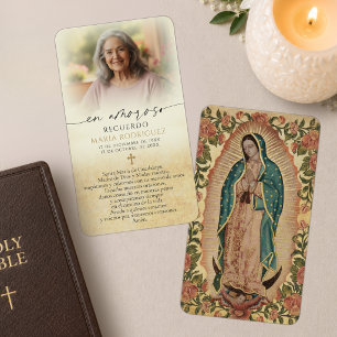 Our Lady of Guadalupe Photo Spanish Memorial Cards