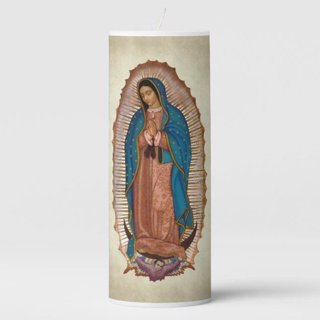 Our Lady Of Guadalupe Pillar Candle (Front)