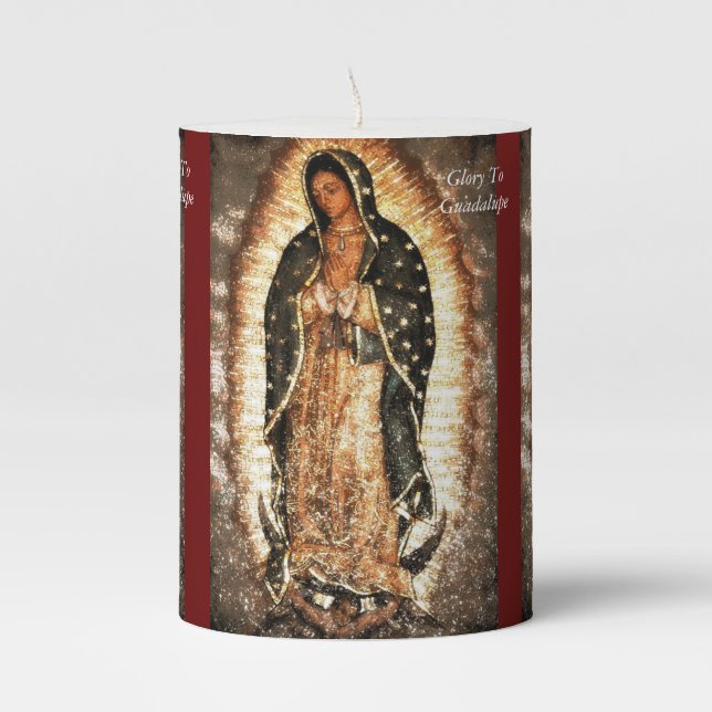 Our Lady of guadalupe Pillar Candle (Front)