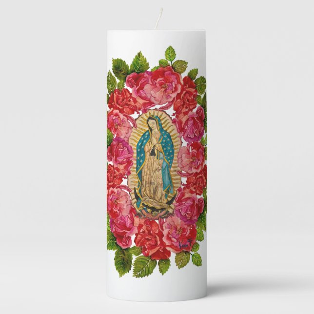 Our Lady of Guadalupe Pillar Candle (Front)