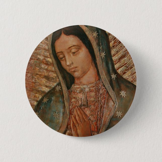 our lady of guadalupe pinback button (Front)
