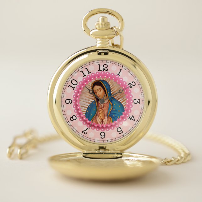 Our Lady of Guadalupe Pink Roses  Pocket Watch (Inside)