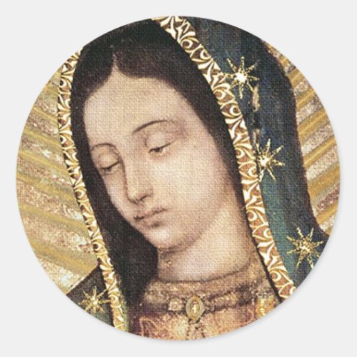 Our Lady Of Guadalupe Portrait Classic Round Sticker