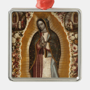 OUR LADY OF GUADALUPE PRAY FOR US METAL ORNAMENT