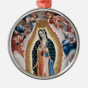 OUR LADY OF GUADALUPE PRAY FOR US METAL ORNAMENT