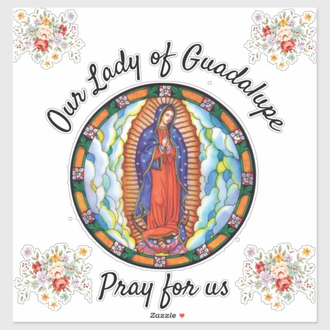 Our Lady of Guadalupe Pray For Us Saint Car Window Sticker (Sheet)