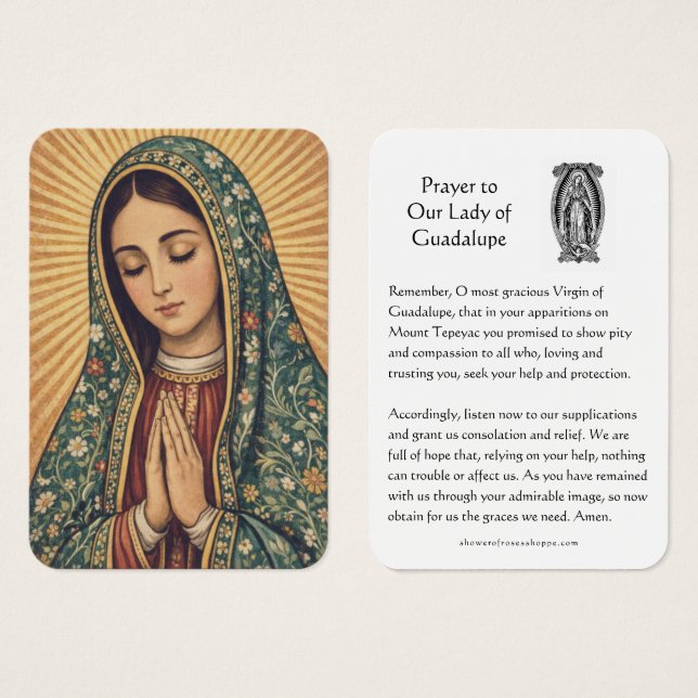 Our Lady of Guadalupe Prayer Holy Card (Front & Back)