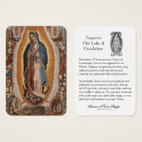 Our Lady of Guadalupe Prayer Holy Card