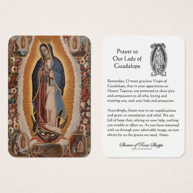 Our Lady of Guadalupe Prayer Holy Card (Front & Back)