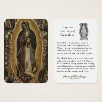 Our Lady Of Guadalupe Prayer Holy Card by ShowerOfRoses at Zazzle