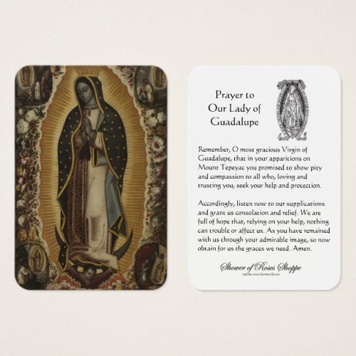 Our Lady of Guadalupe Prayer Holy Card