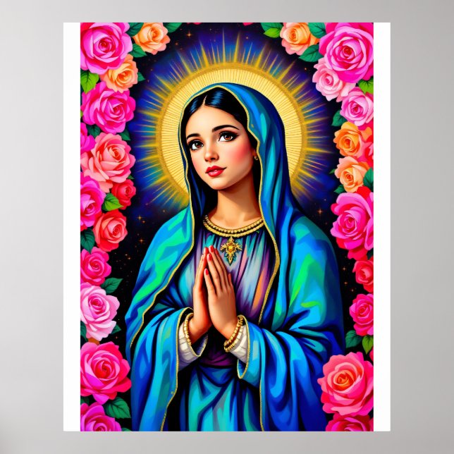 Our Lady of Guadalupe Praying Virgin Mary Large Poster (Front)