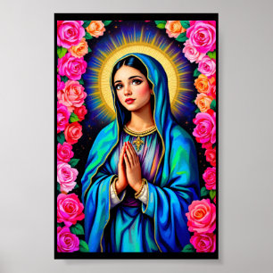 Our Lady of Guadalupe Praying Virgin Mary Small Poster