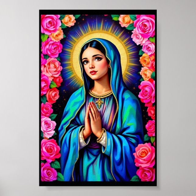 Our Lady of Guadalupe Praying Virgin Mary Small Poster (Front)