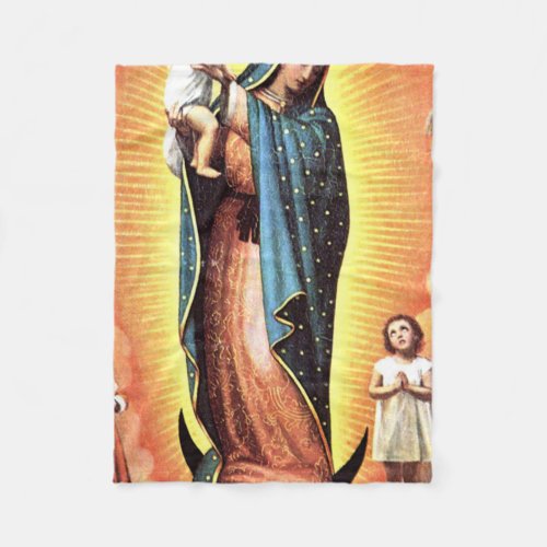 Our Lady Of Guadalupe Protectress Of The Unborn Fleece Blanket