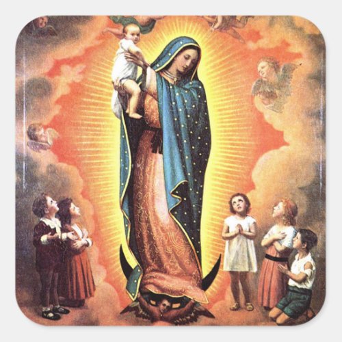 Our Lady Of Guadalupe Protectress Of The Unborn Square Sticker