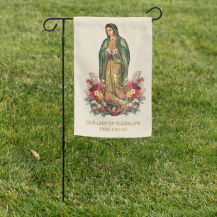 Our Lady of Guadalupe Religious Virgin Mary Garden Flag