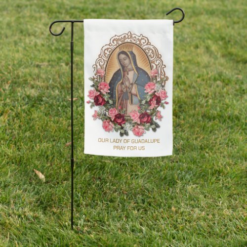 Our Lady of Guadalupe Religious Virgin Mary Garden Flag