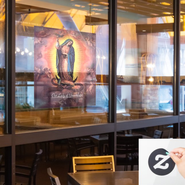 Our Lady of Guadalupe Rev12 Window Cling (Restaurant Window)