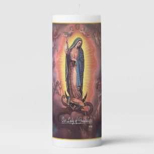 Our Lady of Guadalupe Rev 12 Pillar Candle
