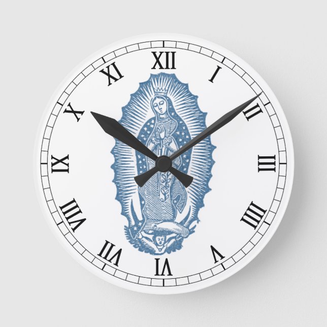 Our Lady of Guadalupe Round Clock (Front)