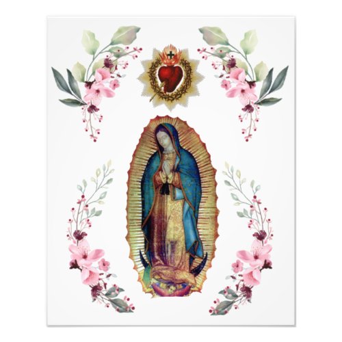 Our Lady of Guadalupe Sacred Heart of Jesus Photo Print