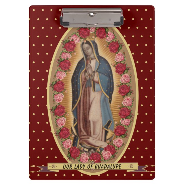 Our Lady of Guadalupe Santa Maria Spanish Virgin Clipboard (Front)