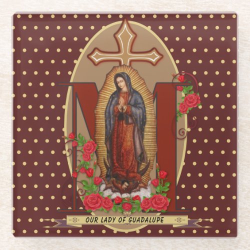 Our Lady of Guadalupe Santa Maria Spanish Virgin Glass Coaster