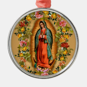 Our Lady of Guadalupe Santa Maria Spanish Virgin Metal Ornament