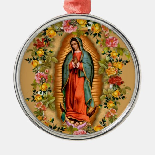 Our Lady of Guadalupe Santa Maria Spanish Virgin Metal Ornament