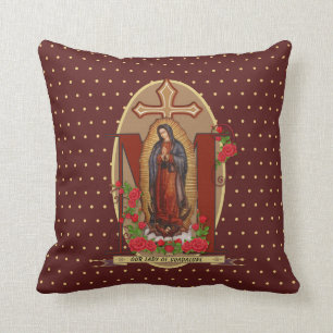 Our Lady of Guadalupe Santa Maria Spanish Virgin Throw Pillow