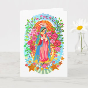Our Lady of Guadalupe Simple White Customizable Card