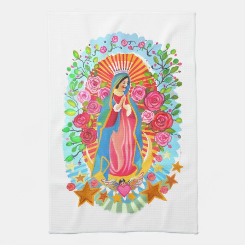  Our Lady of Guadalupe Simple White Kitchen Towels