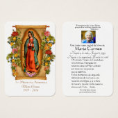 Our Lady of Guadalupe Spanish Funeral Holy Prayer (Front & Back)