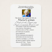 Our Lady of Guadalupe Spanish Funeral Holy Prayer (Back)