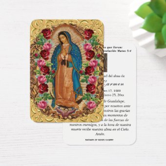 Our Lady of Guadalupe Spanish Funeral Holy Prayer | Zazzle