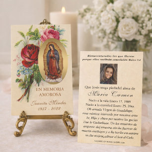 Our Lady of Guadalupe Spanish Funeral Holy Prayer Invitation