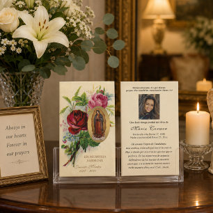 Our Lady of Guadalupe Spanish Funeral Holy Prayer Note Card