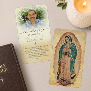 Our Lady of Guadalupe Spanish Memorial Prayer Card