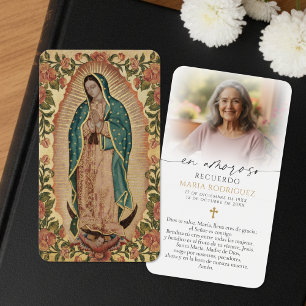Our Lady of Guadalupe Spanish Memorial Prayer Card