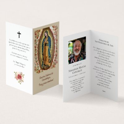 Our Lady of Guadalupe Spanish Prayer Card Folding