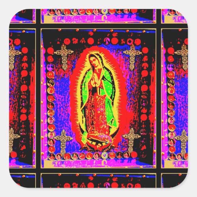 Our Lady Of Guadalupe Square Sticker (Front)