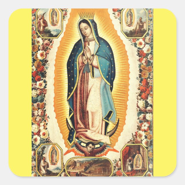 Our Lady of Guadalupe Square Sticker (Front)