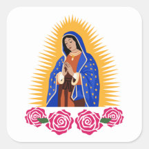 Virgin of Lady of Guadalupe Praying Catholic LARGE 13.5"x10" WHITE Decal Sticker 