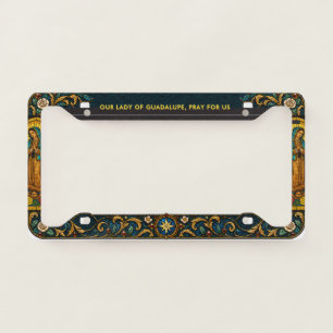 Our Lady of Guadalupe Stained Glass Catholic License Plate Frame